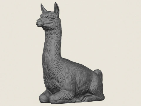 Alpaka sitzend 3D Druckmodell