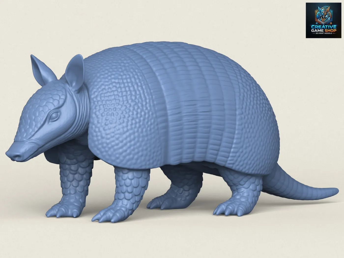 Armadillo 3D Print Model .c4d .max .obj .3ds .fbx .stl .blend
