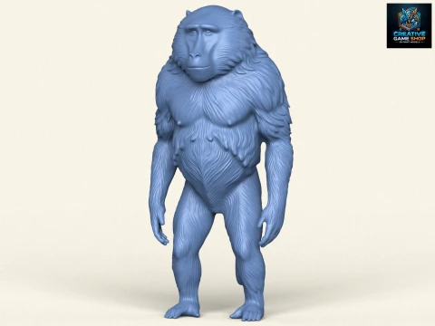 Ayakta Babun Maymunu 3D Baskı Modeli