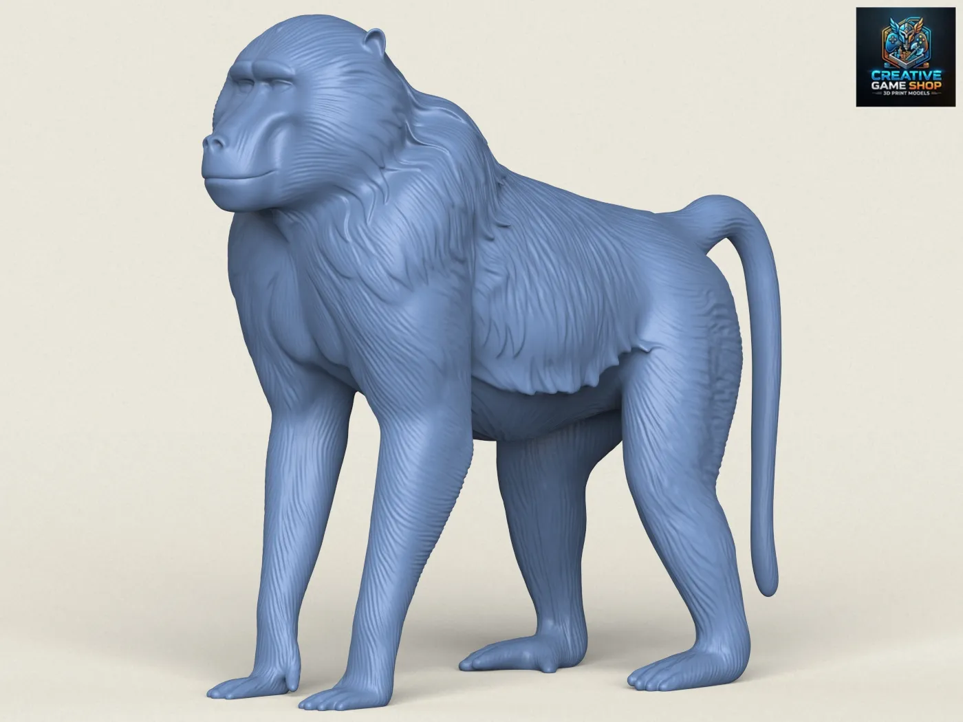 Baboon Monkey 3D Print Model .c4d .max .obj .3ds .fbx .stl .blend