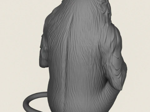 狒狒猴坐 3D 打印模型