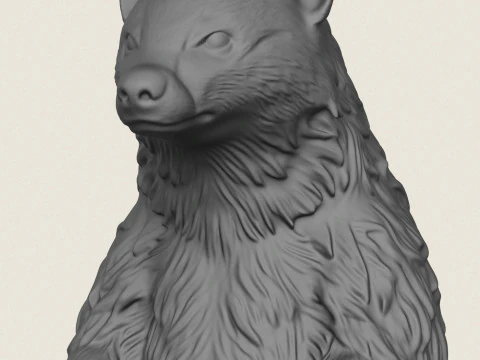 Badger Standing 3D Print Model