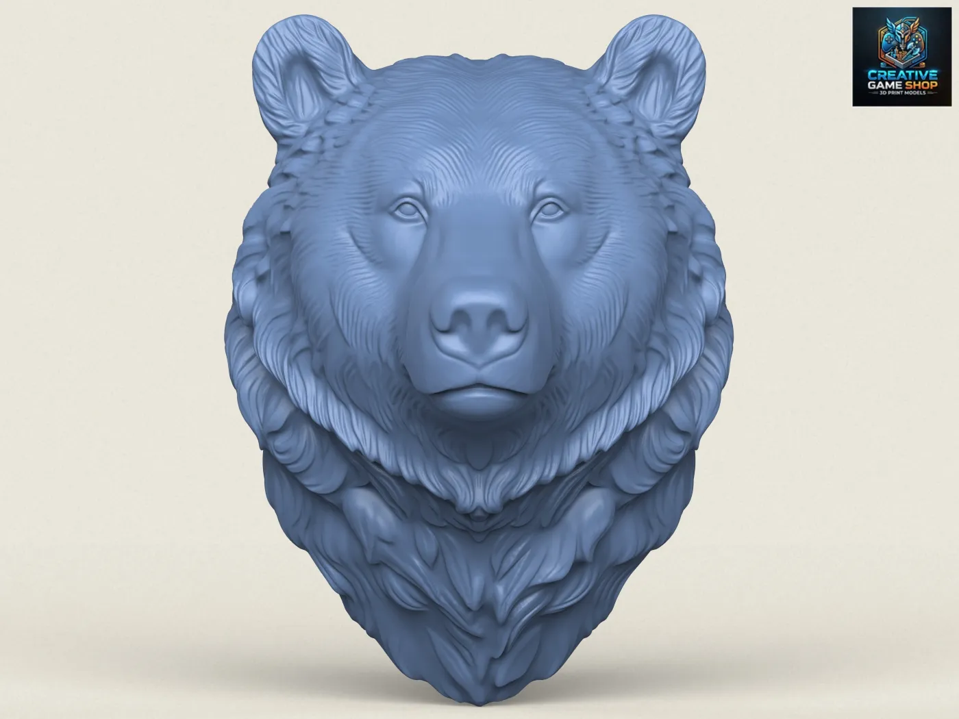 Wild Bear Head 3D Print Model .c4d .max .obj .3ds .fbx .stl .blend