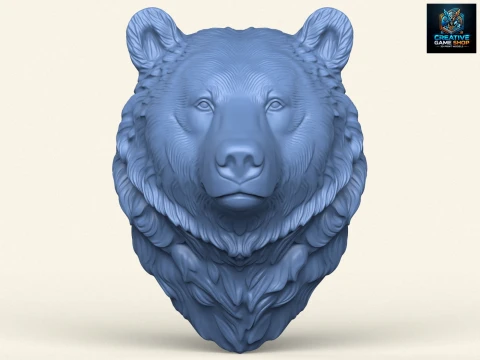 Testa di orso selvatico Modello di stampa 3D