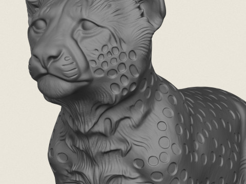 Cheetah Cub 3D Print Model