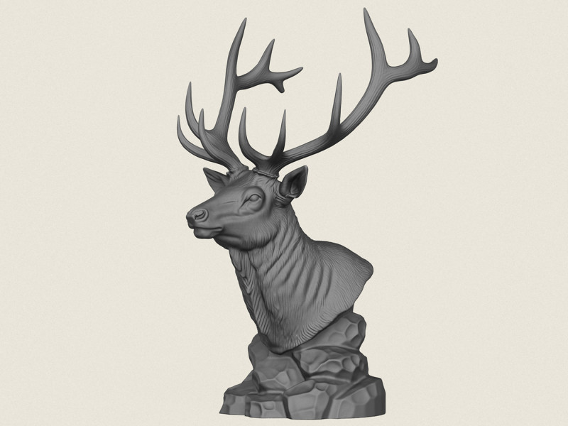 Statua dell'alce selvatico Modello di stampa 3D .c4d .max .obj .3ds .fbx .stl .blend 