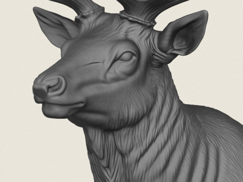 Statua dell'alce selvatico Modello di stampa 3D