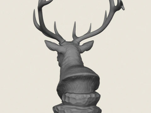 Wild Elk Statue 3D Print Model