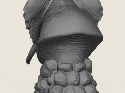 Buste d'&eacute;l&eacute;phant Modèles 3D en vedette