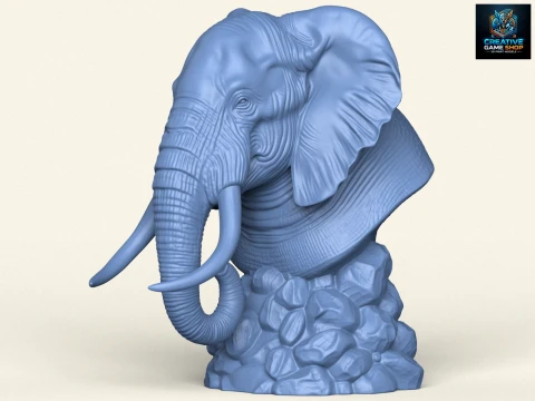 Busto di elefante Modello di stampa 3D