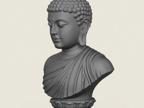 Buste de Bouddha Modèles 3D en vedette
