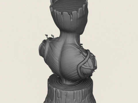 그루트 흉상 3D 프린트 모델
