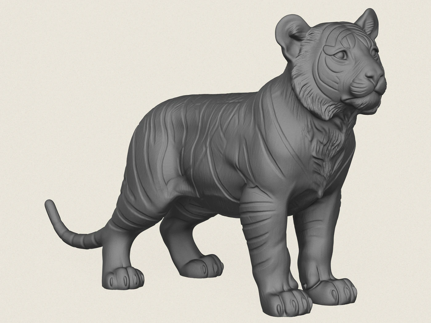 Tiger Cub 3D Print Model .c4d .max .obj .3ds .fbx .stl .blend