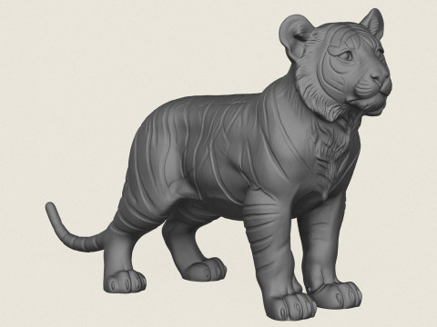 Tiger Cub 3D Print Model