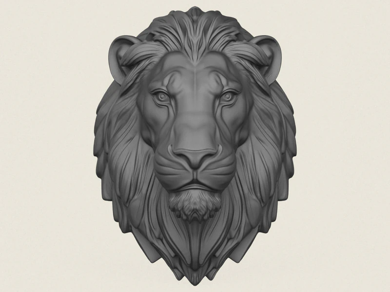 Kepala Singa Model Cetak 3D .c4d .max .obj .3ds .fbx .stl .blend 