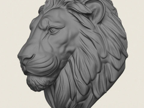 Kepala Singa Model Cetak 3D