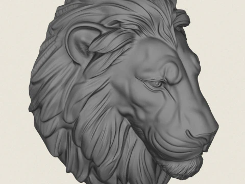 Kepala Singa Model Cetak 3D