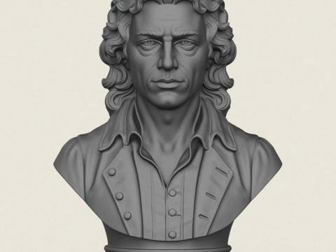 Sir Isaac Newton Bust 3D Print Model