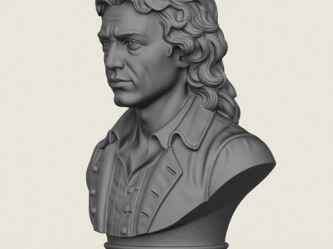 Sir Isaac Newton Bust 3D Print Model