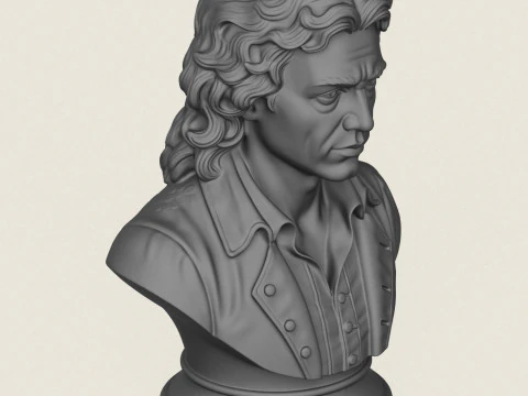 Sir Isaac Newton Bust 3D Print Model