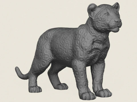 野生豹 3D 打印模型