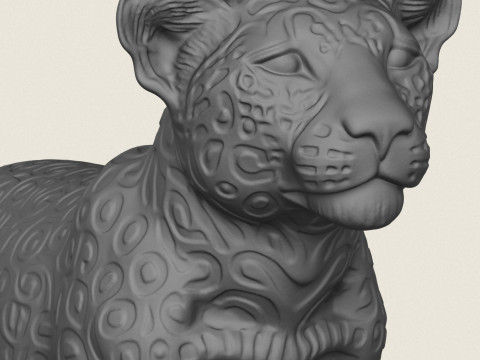 Дикий леопард 3D Принт Модель