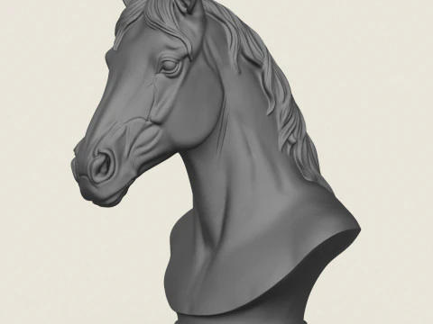 马半身像 3D 打印模型