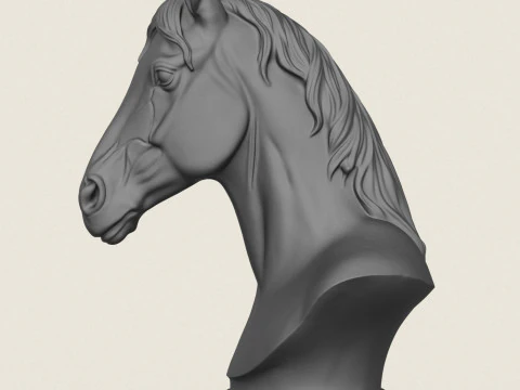 马半身像 3D 打印模型