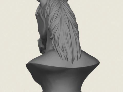 马半身像 3D 打印模型