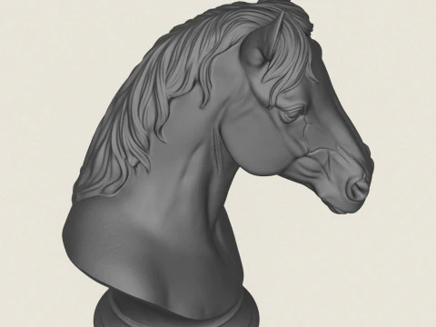 马半身像 3D 打印模型