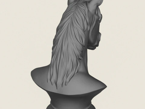 马半身像 3D 打印模型