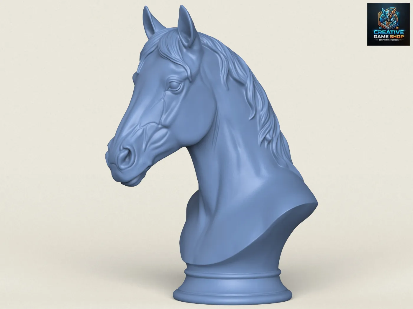 Horse Bust 3D Print Model .c4d .max .obj .3ds .fbx .stl .blend 