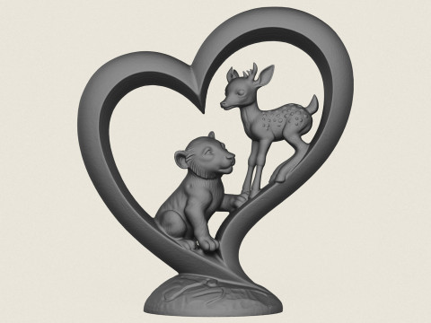 심장 사랑 장식 동상 3D 프린트 모델