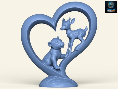 Hart liefde decoratief standbeeld 3D printmodel