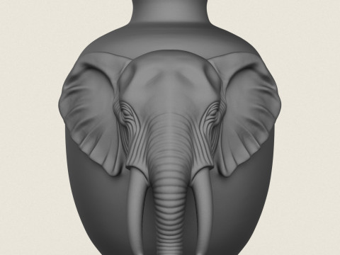 Traditional Elephant Head Jug 3D Print Model