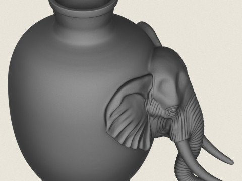 Traditional Elephant Head Jug 3D Print Model