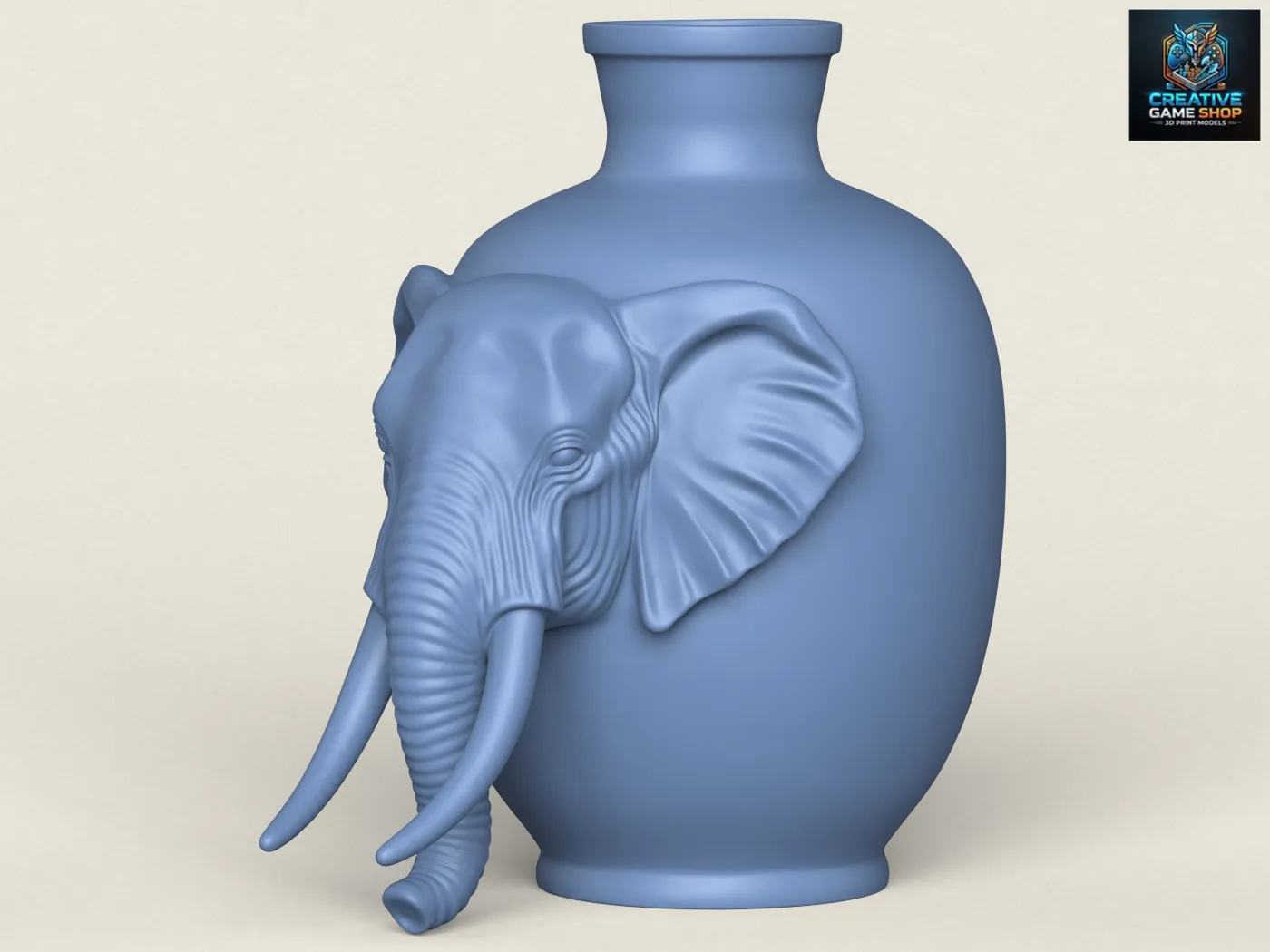 Traditional Elephant Head Jug 3D Print Model .c4d .max .obj .3ds .fbx .stl .blend 