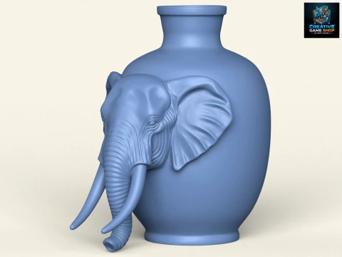 Brocca tradizionale con testa di elefante Modello di stampa 3D