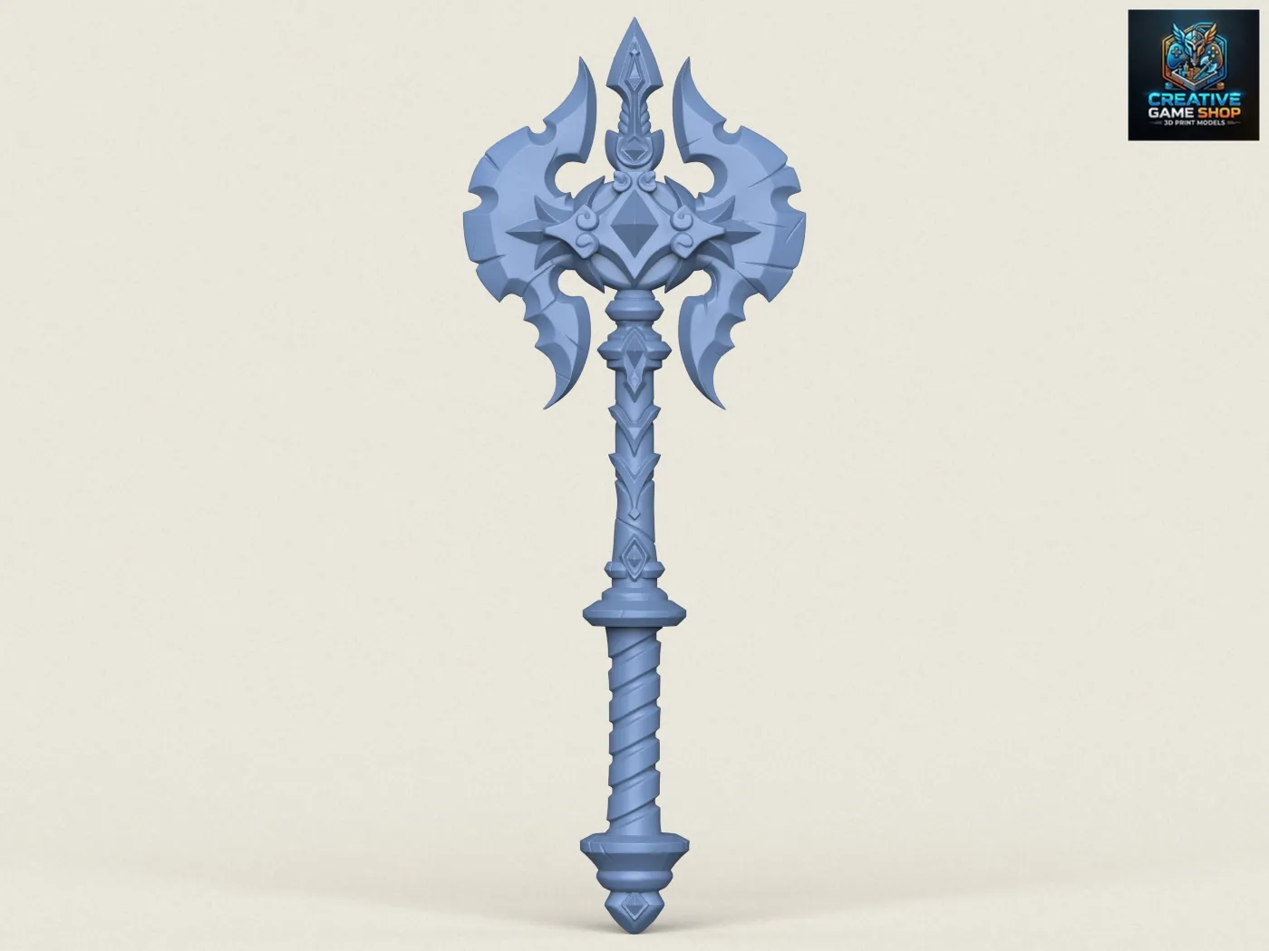 Ancient King Axe 3D Print Model .c4d .max .obj .3ds .fbx .stl .blend 