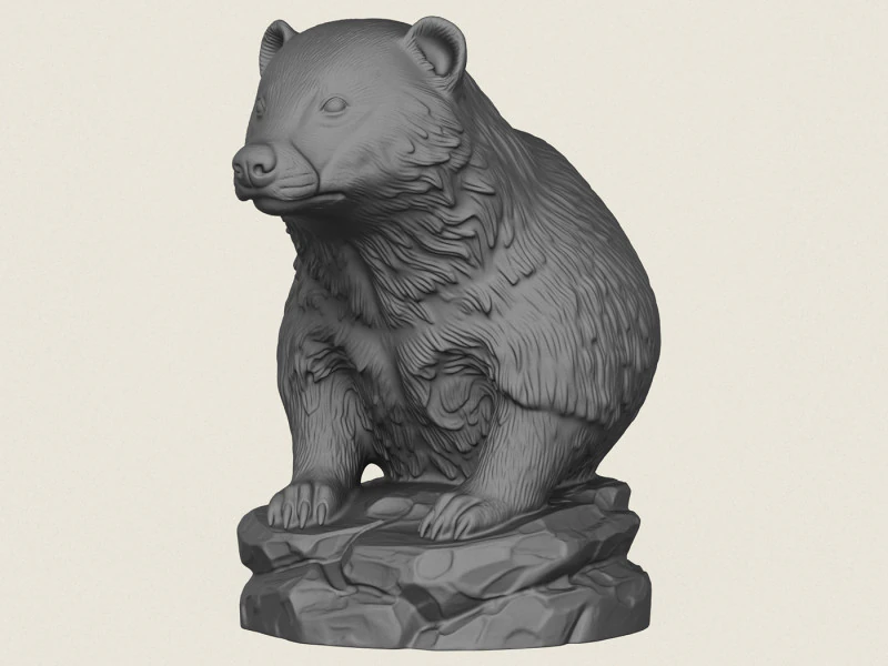 Busto di tasso selvatico Modello di stampa 3D .c4d .max .obj .3ds .fbx .stl .blend 