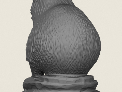 Wild Badger Bust 3D Print Model