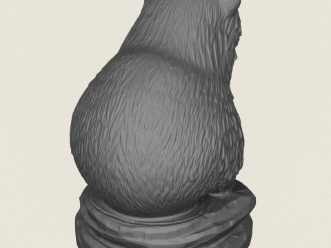 Wild Badger Bust 3D Print Model