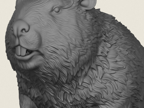 Patung Berang-berang Liar Model Cetak 3D