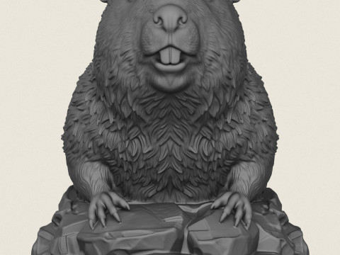 Patung Berang-berang Liar Model Cetak 3D