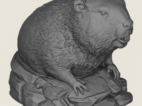 Patung Berang-berang Liar Model Cetak 3D