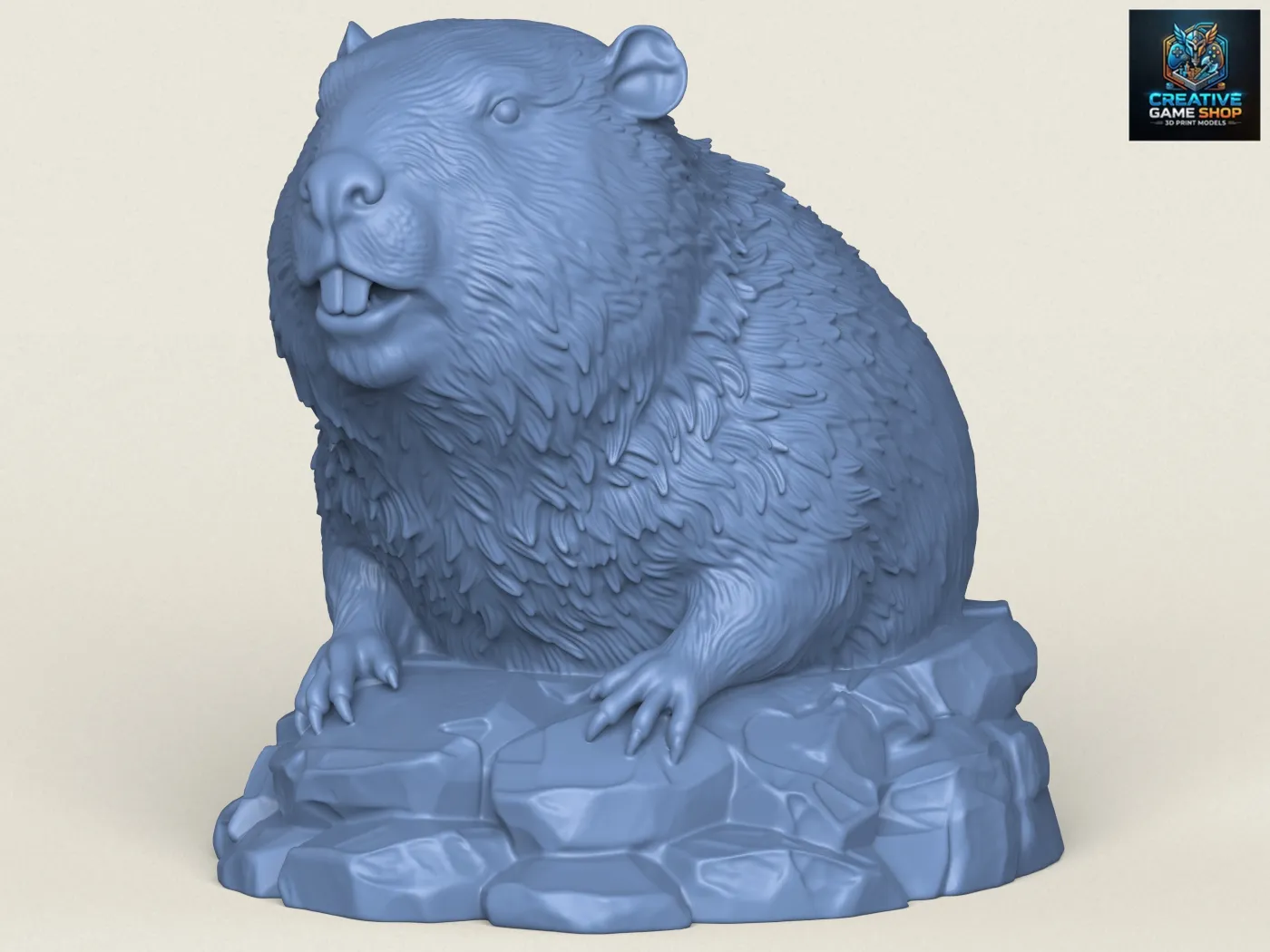 Wild Beaver Bust 3D Print Model .c4d .max .obj .3ds .fbx .stl .blend 