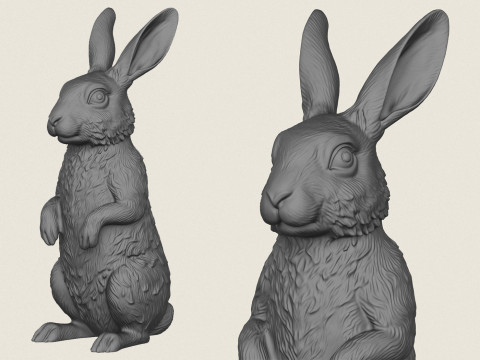 Rabbit Standing 3D Print Model