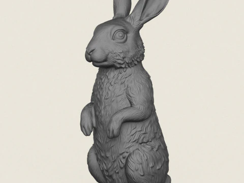 Rabbit Standing 3D Print Model