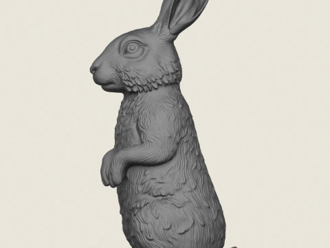 Rabbit Standing 3D Print Model
