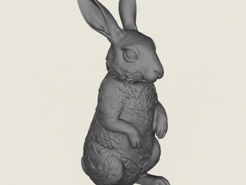 Rabbit Standing 3D Print Model